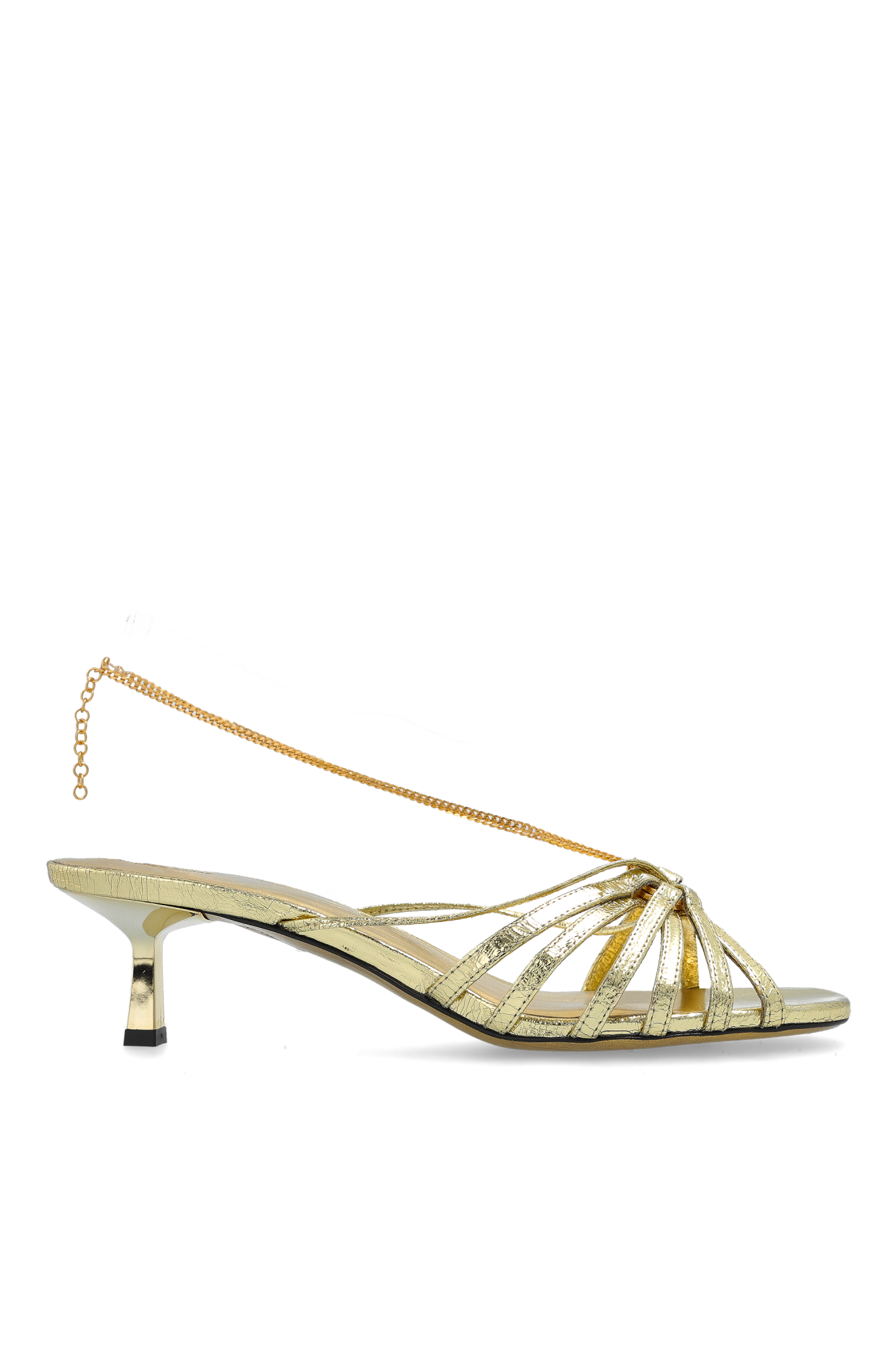 【関税&送料込】Golden Goose High Heel Sandals Golden Goose Nico Strappy Metallic Ankle-Chain Sandals
